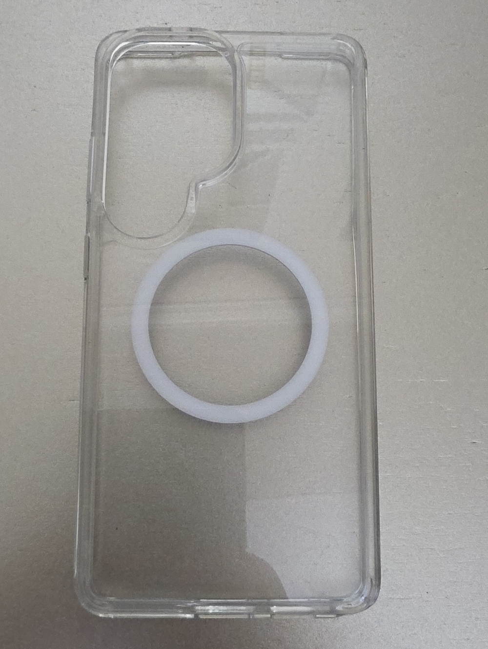 Samsung S26 Ultra Clear Magnetic Ring Phone Case - White Ring